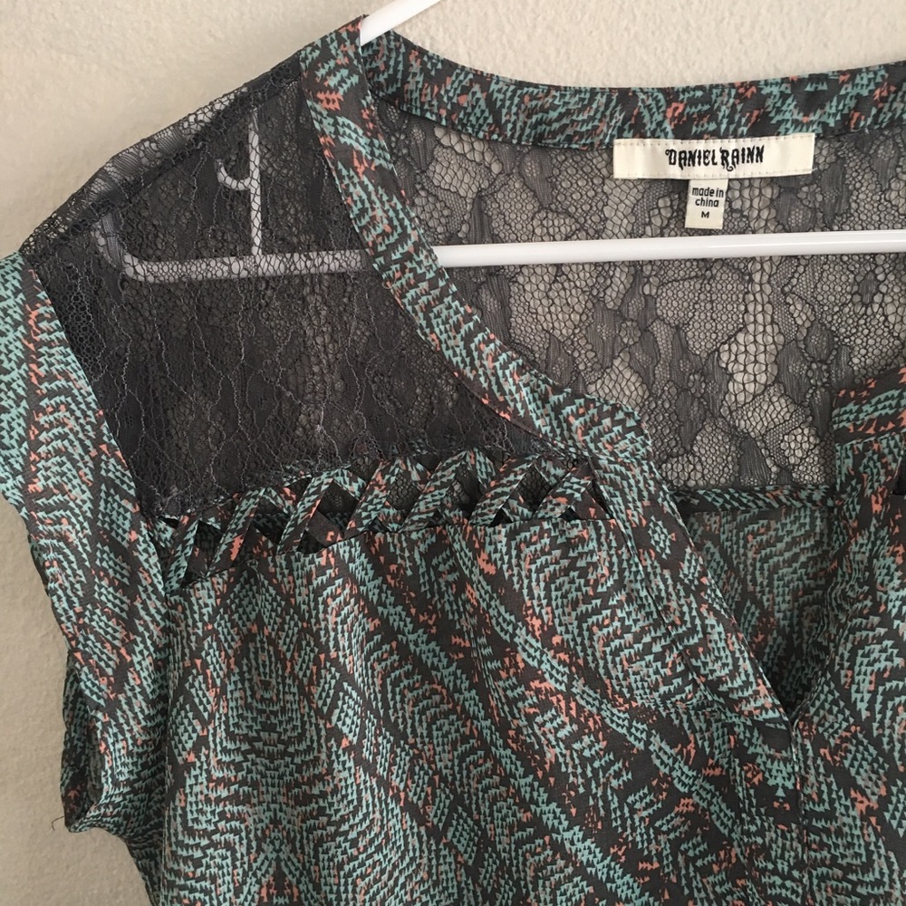 Daniel Rainn Lace Shoulders Top